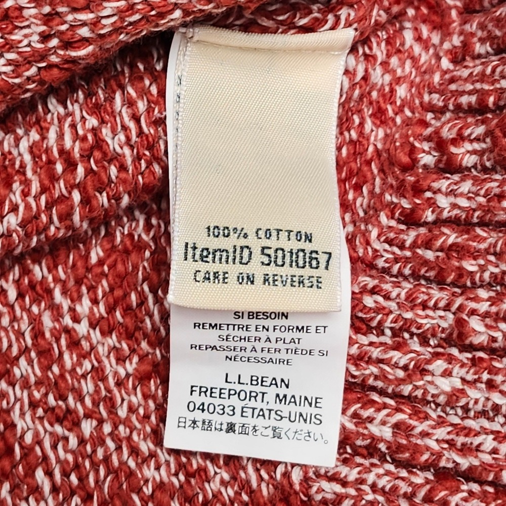 LL Bean Marled Chunky Knit Crew Sweater Cozy Preppy Coastal Cabin Cotton Small - Picture 4 of 6